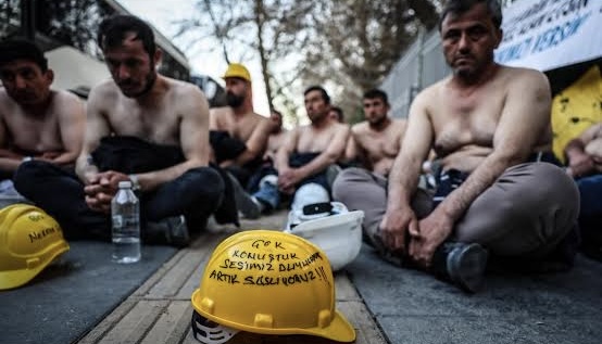 Açlık grevindeki madencilere biber gazlı müdahale